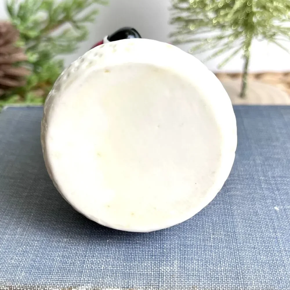 Snowman Christmas Tree Hinged Trinket Box Porcelain Handpainted 3.75